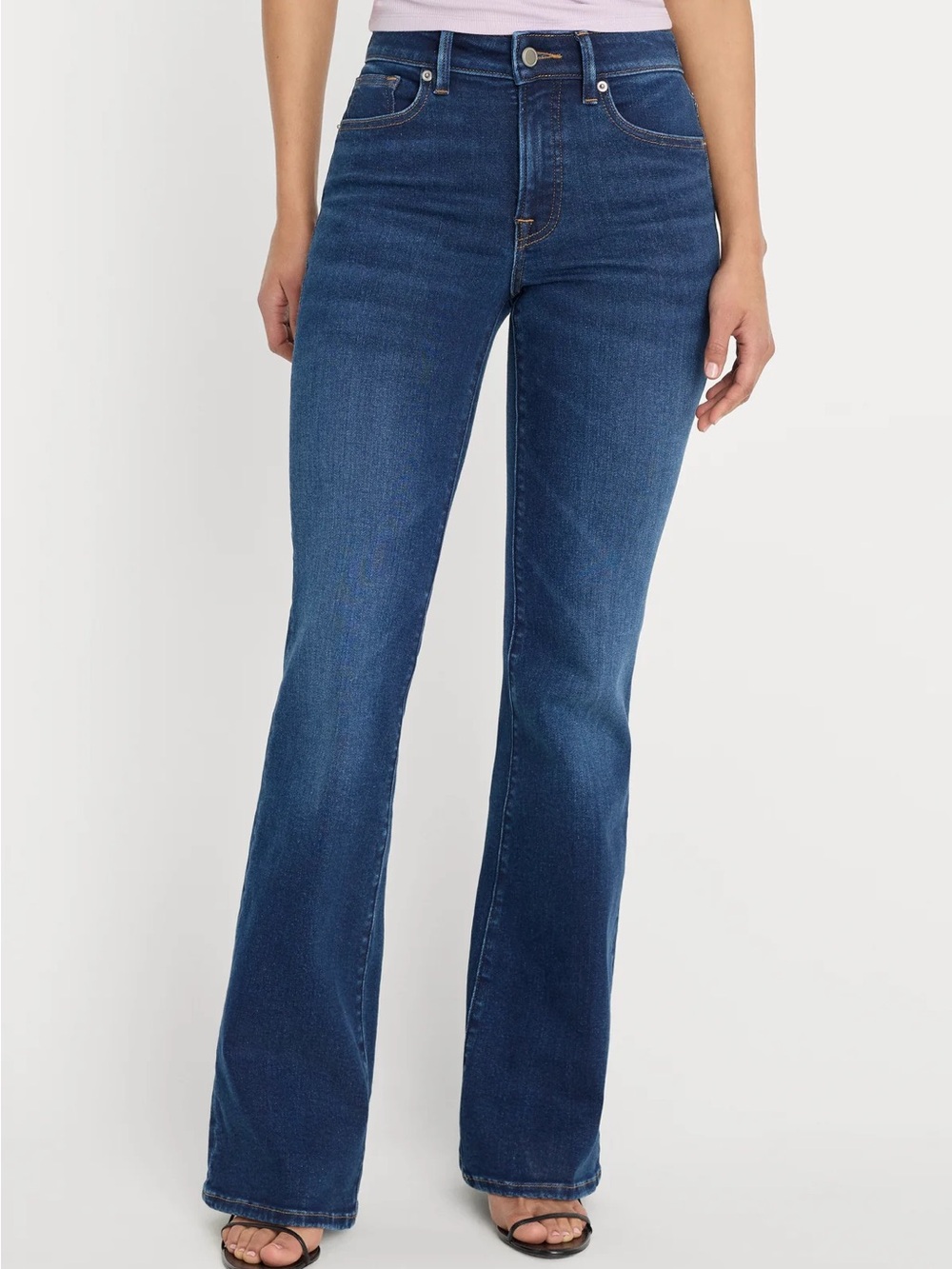 Good American Mid-Rise Good Legs Flare Jeans